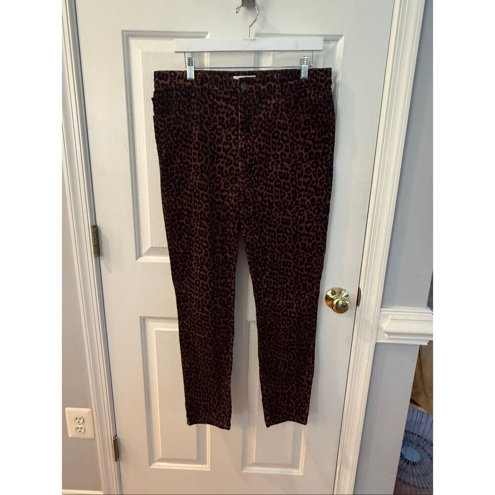 Loft Brown & Black Corduroy High Waist Skinny Jeans sz 12 Mob Wife